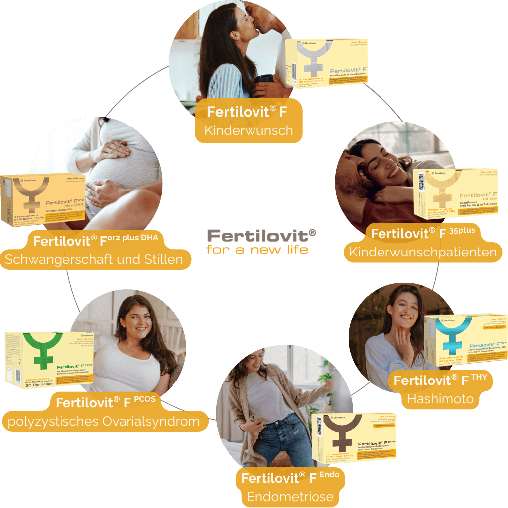 Fertilovit Fruchtbarkeitspräparate für Frauen - Unterstützung bei Empfängnisverhütung, Schwangerschaft, PCOS, Endometriose, Hashimoto und männlicher Fruchtbarkeit
