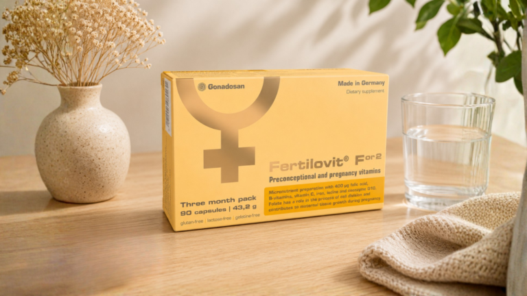 Fertilovit For2 pregnancy vitamins with essential micronutrients, folate and prenatal nutrition support for a healthy pregnancy and breastfeeding journey